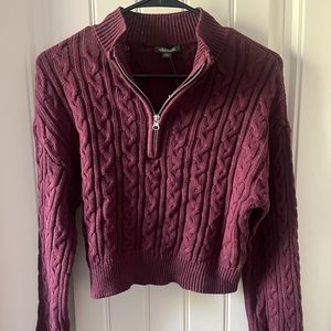 wild fable maroon cropped turtleneck sweater
